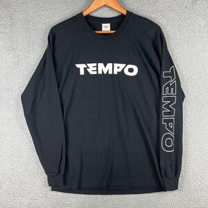 Everybody World 100% Recycled Cotton Long Sleeve T Shirt Tempo Logo Mens Medium‎